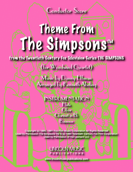 Theme From The Simpsons TM  from the Twentieth Century Fox Television Series THE SIMPSONS (arr. Kenneth Abeling)