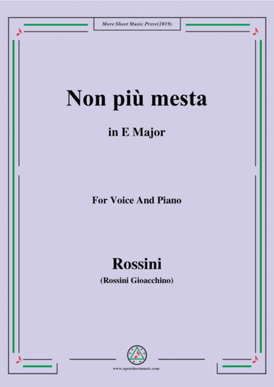 Rossini-Non,più mesta,from 'La Cenerentola',in E Major,for Voice and Piano (arr. MSM)