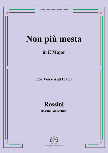 Rossini-Non,più mesta,from 'La Cenerentola',in E Major,for Voice and Piano (arr. MSM)