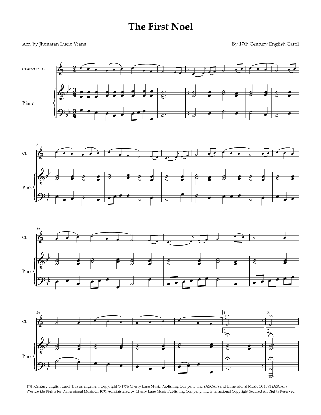 The First Noel (arr. Jhonatan Lucio Viana)