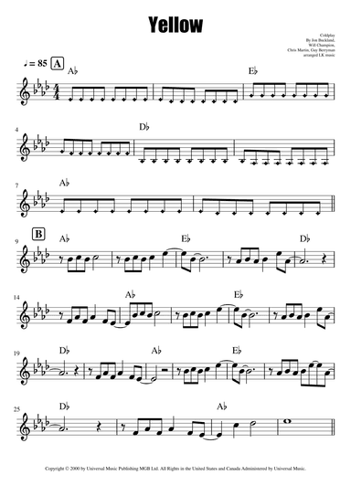 Yellow (arr. Lkmusic)