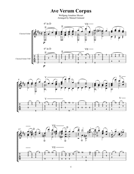 Ave Verum Corpus (Classical Guitar) (arr. Manuel Guinand)