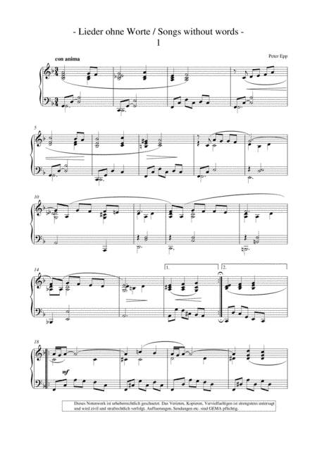 Con anima, (Piano Collection fuer Entertainer)