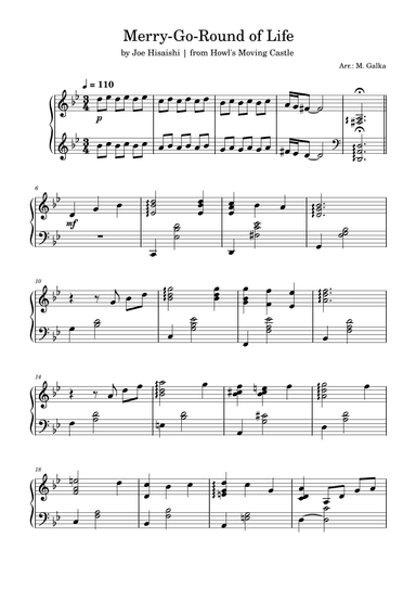 Merry-go-round Of Life (arr. M. Galka)