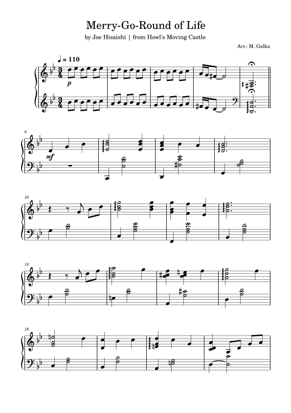Merry-go-round Of Life (arr. M. Galka)