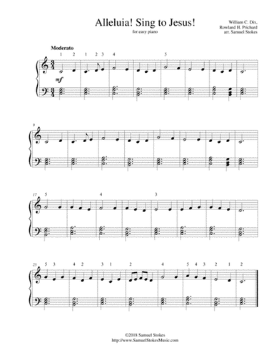 Alleluia! Sing to Jesus! - for easy piano (arr. Samuel Stokes)
