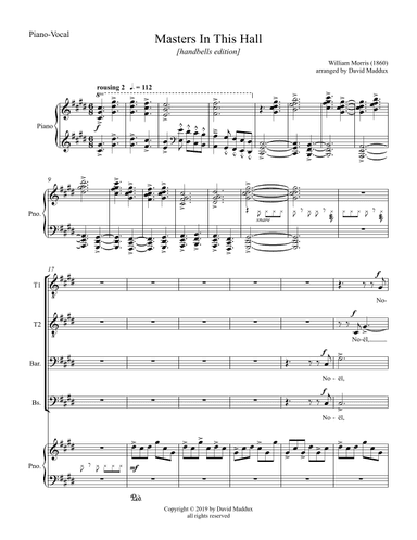 Masters In This Hall [+handbells edition] (arr. David Maddux)