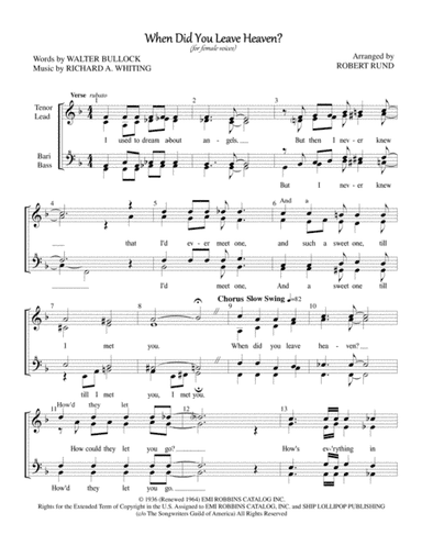 When Did You Leave Heaven (arr. Robert Rund)