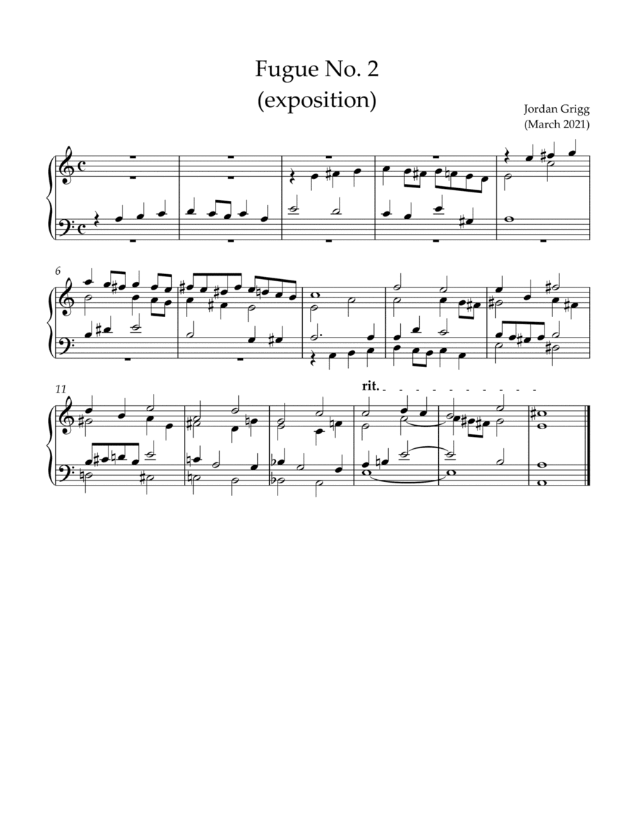 Fugue No. 2 (exposition)