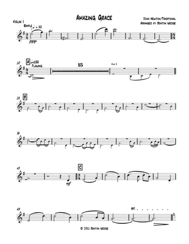 Amazing Grace String Quartet (arr. Benton Wedge)