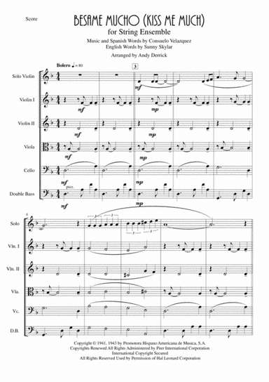 Besame Mucho (Kiss Me Much) (arr. Andy Derrick)