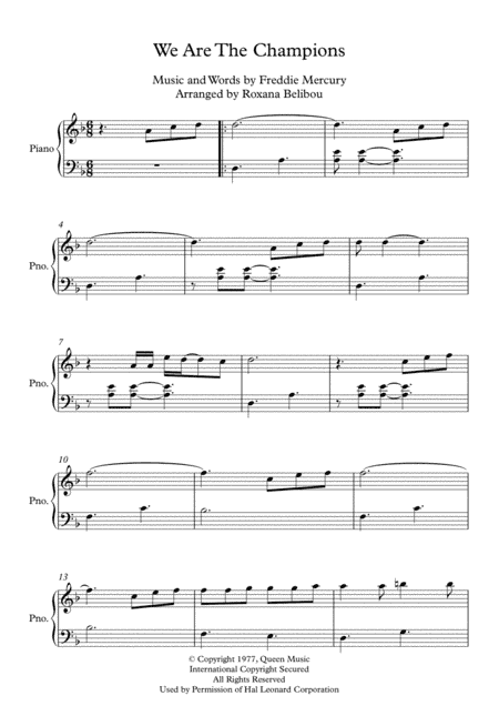 We Are The Champions (arr. Roxana Belibou)