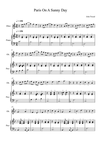 Paris On A Summer Day for Oboe and Piano