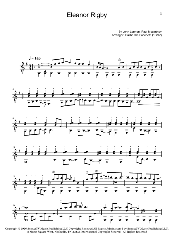 Eleanor Rigby (arr. Guilherme Facchetti)