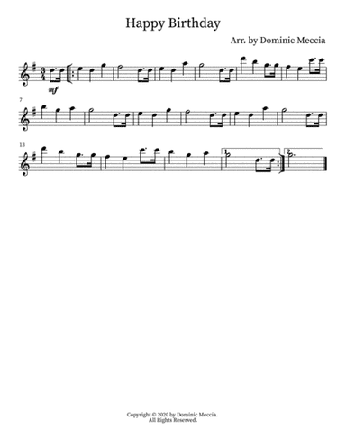Happy Birthday (arr. Dominic Meccia)