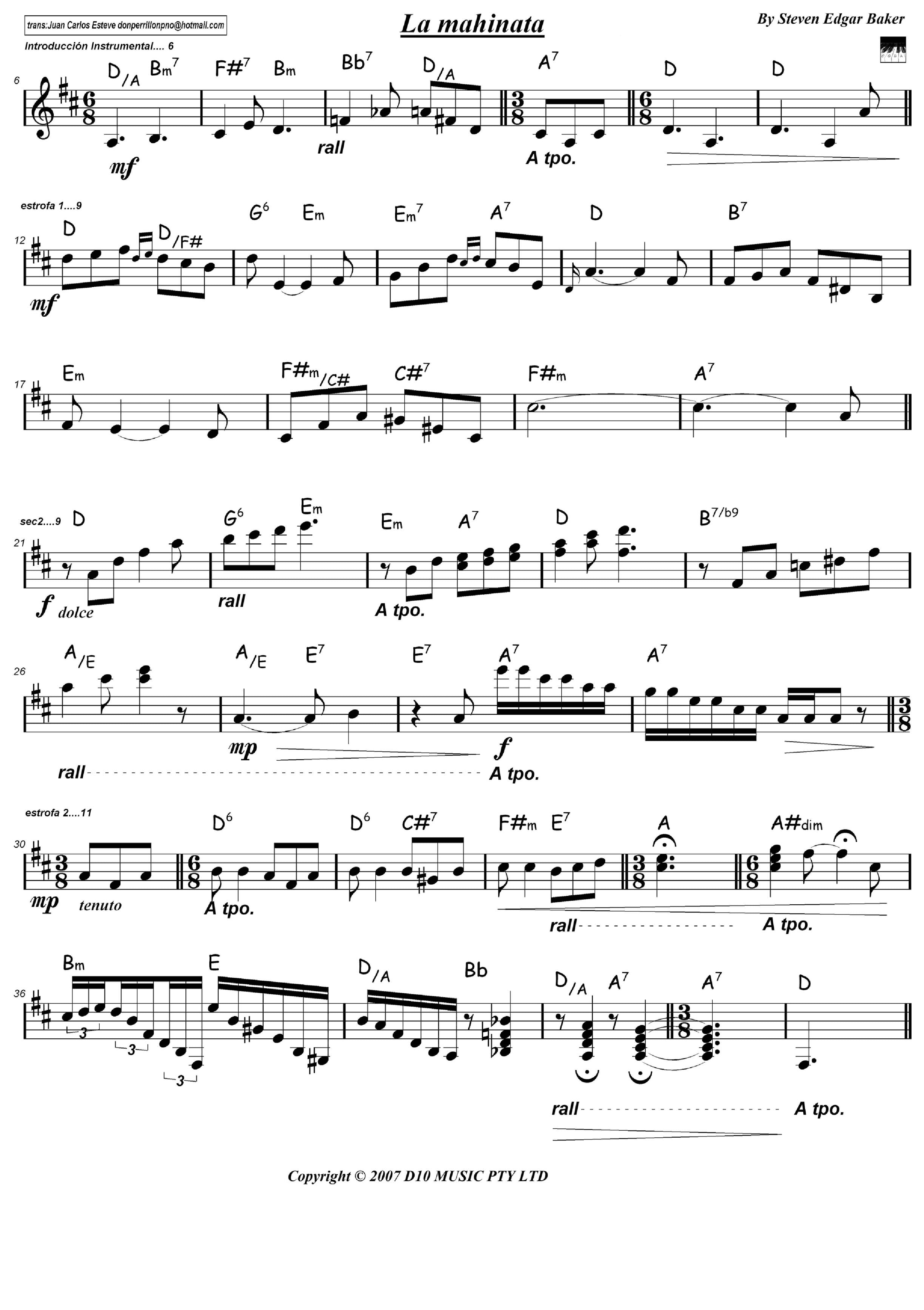 Mattinata (arr. juan carlos esteve / Gran Coda)