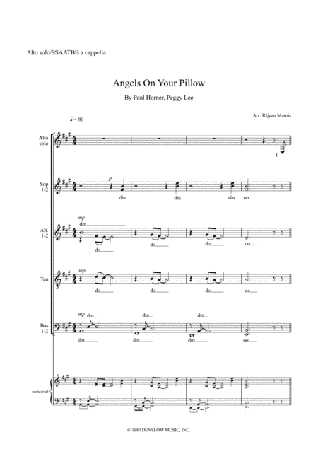 Angels On Your Pillow (arr. Réjean Marois)