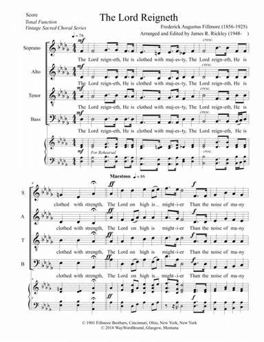 The Lord Reigneth (arr. James F. Rickley)