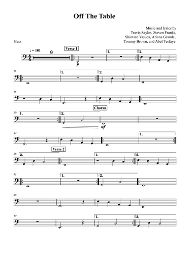 Off The Table (arr. David Lartey)