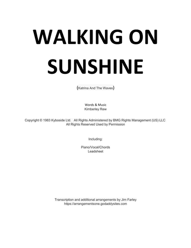 Walking On Sunshine (arr. Jim Farley)