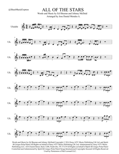 All Of The Stars  from the Motion Picture Soundtrack THE FAULT IN OUR STARS (arr. Jose Daniel Morales A.)