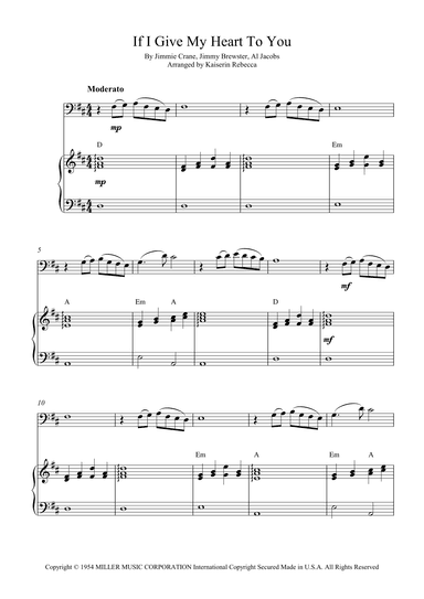 If I Give My Heart To You (arr. Kaiserin Rebecca)