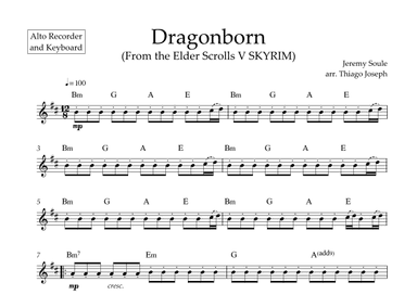Dragonborn (skyrim Theme) (arr. Thiago Joseph)