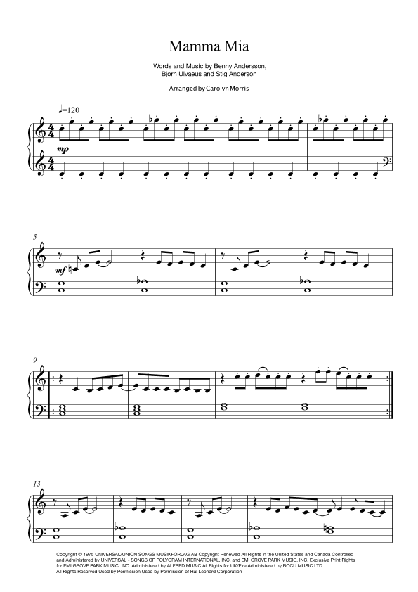 Mamma Mia (arr. Carolyn Morris)