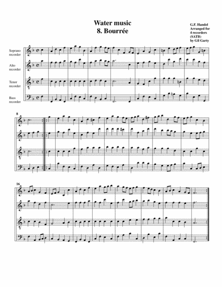 Bourree from Water music (arrangement for 3 recorders) (arr. Gil Garty)