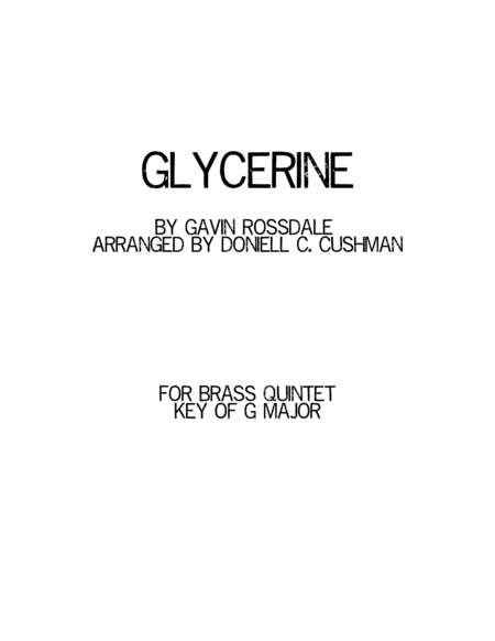Glycerine (arr. Doniell Cushman)