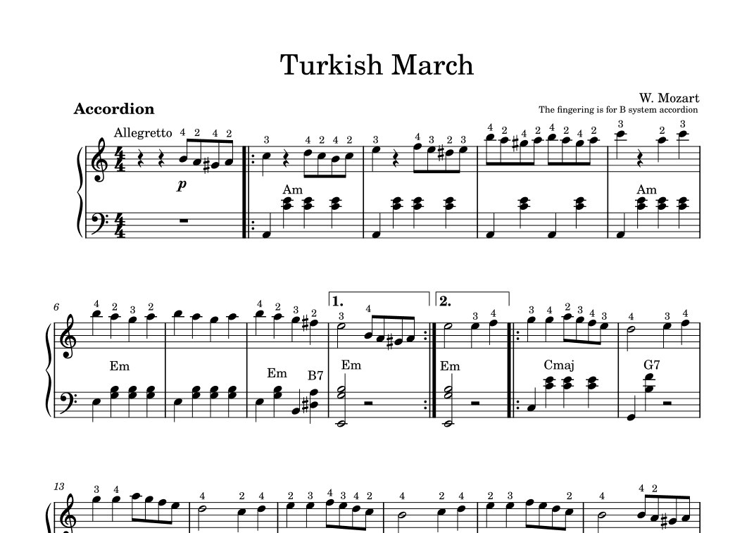 Turkish March (Rondo alla Turca) (arr. O. Konashuk)