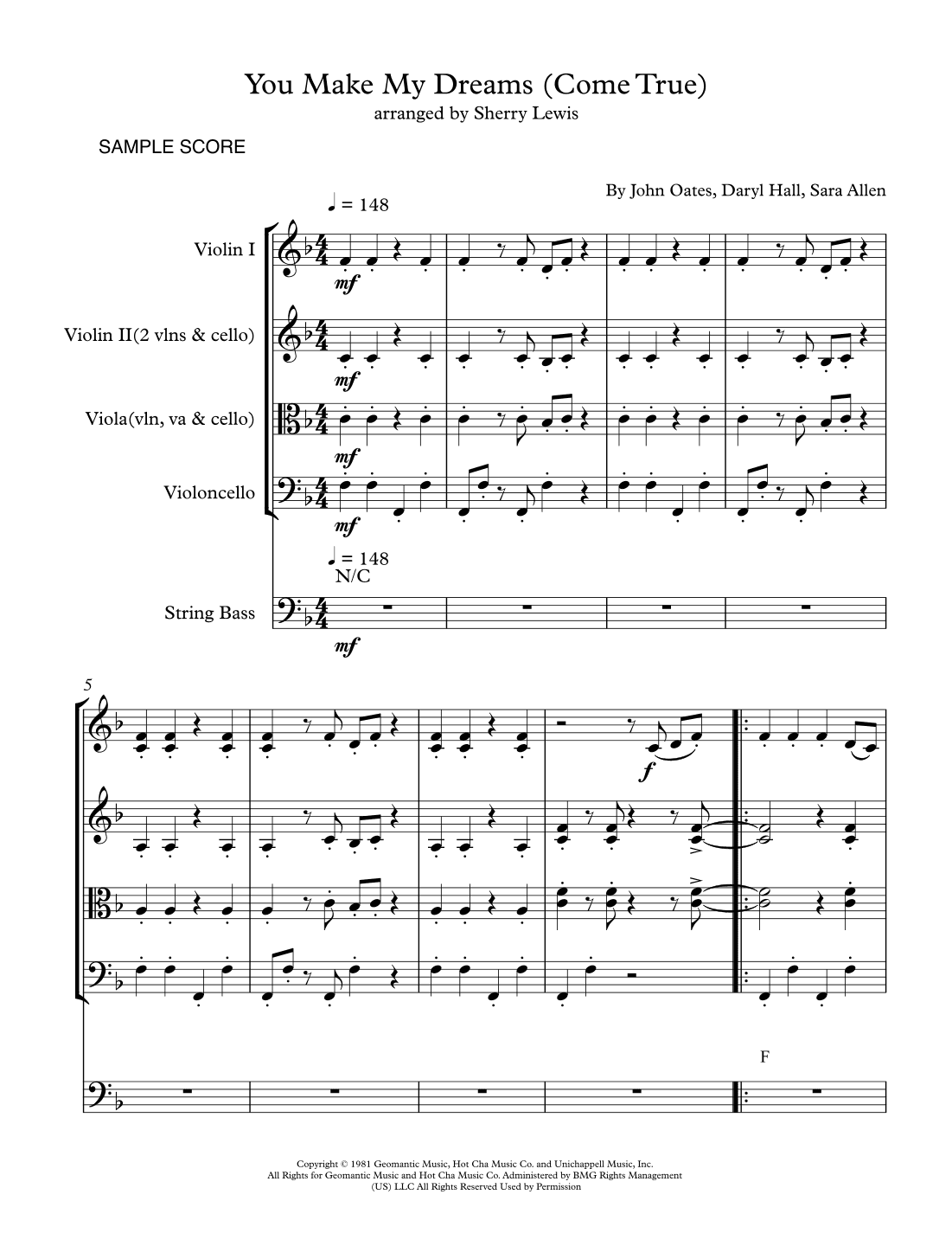 You Make My Dreams (arr. Sherry Lewis Publishing)