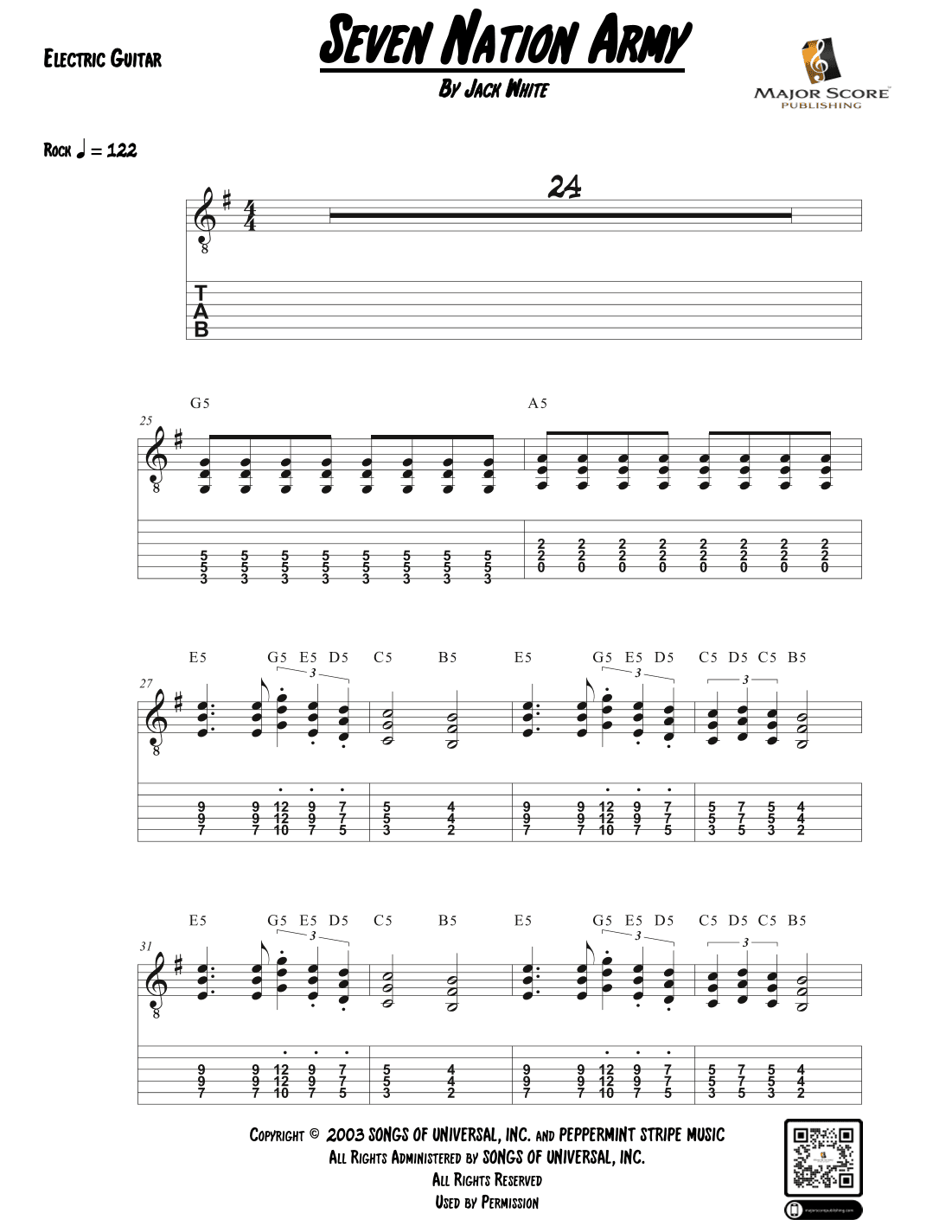 Seven Nation Army (arr. MAJOR SCORE PUBLISHING TM.)