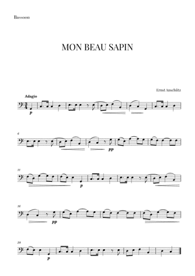 Mon Beau Sapin for Bassoon (arr. Cadenza Editions)