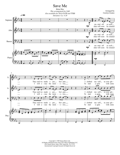 Save Me (arr. Carolyn Goates)