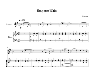 Emperor Waltz - Johann Strauss Jr. (Trumpet + Piano) (arr. Digital Book Music)