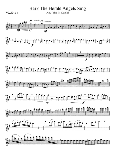 Hark the Herald Angels Sing, Violin 1 (arr. John W. Daniel)