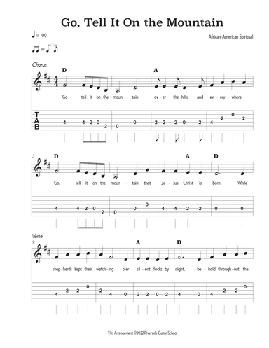 Go Tell it on the Mountain (arr. Riverside Guitar School)