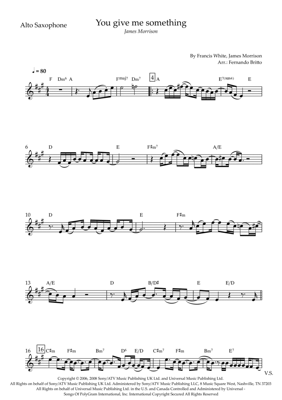 You Give Me Something (arr. Fernando Britto)