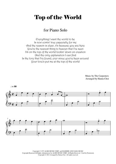 Top Of The World (arr. Hanna Choi)