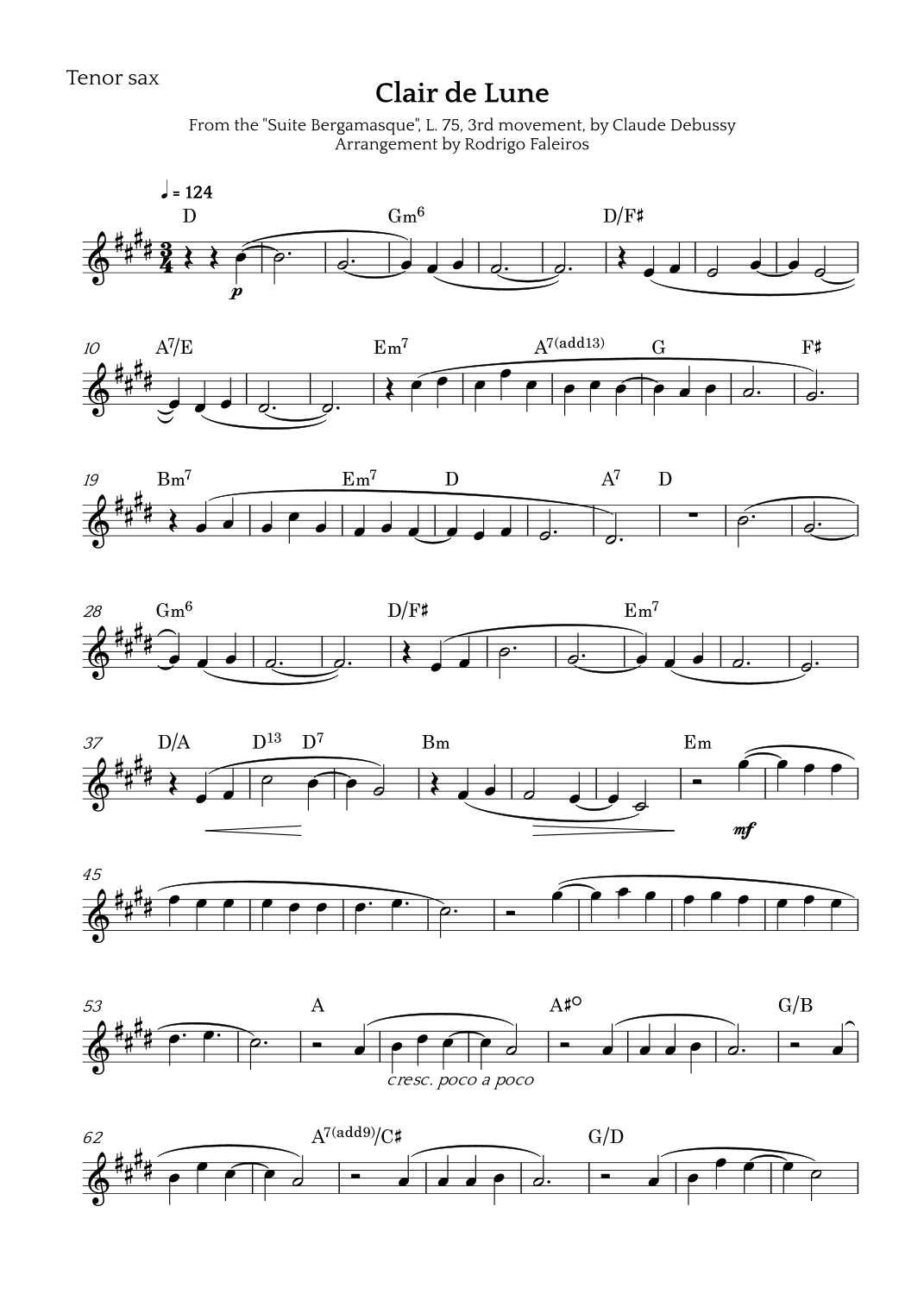 Clair de Lune (arr. Rodrigo Faleiros)