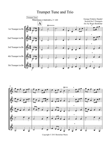 Trumpet Tune and Trio (Trumpet Quintet) (arr. Regis Bookshar)