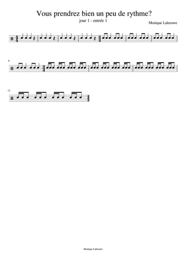 Vous prendrez bien un peu de rythme? Menu 1 complet et bass track with drums 3 tempi