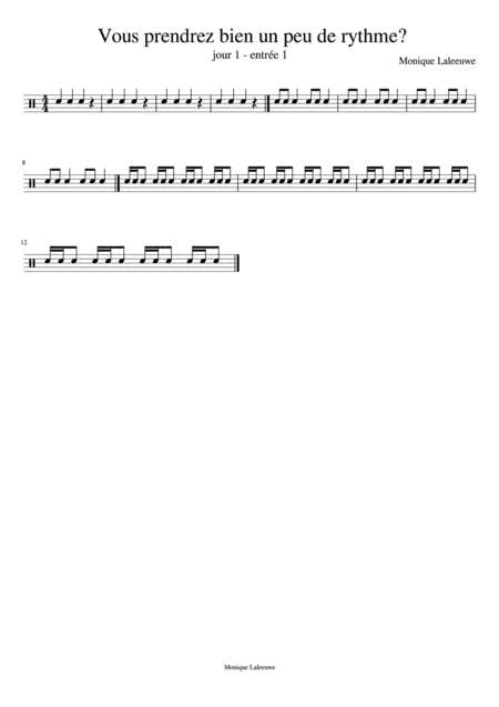 Vous prendrez bien un peu de rythme? Menu 1 complet et bass track with drums 3 tempi