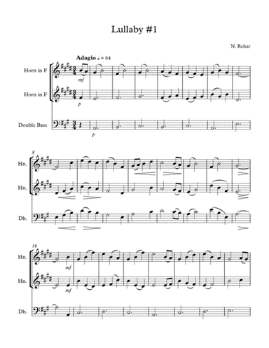 Lullaby #1.51 for horns & string bass