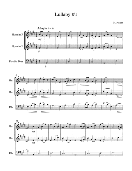 Lullaby #1.51 for horns & string bass
