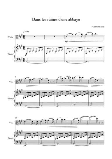 Gabriel Fauré - Dans les ruines d'une abbaye (Viola Solo) (arr. André Laitano)