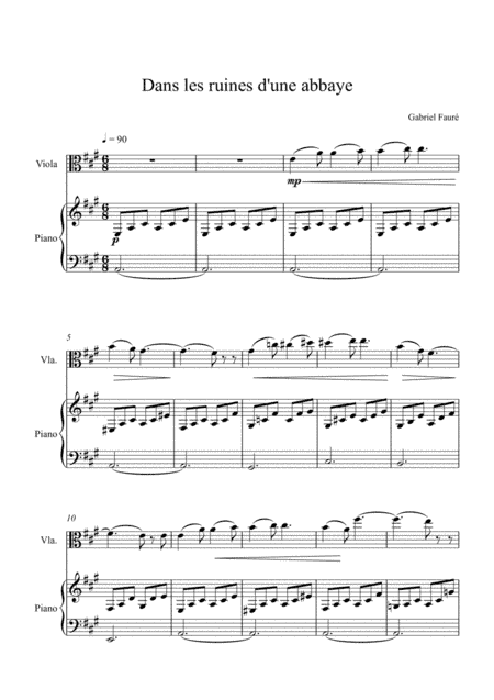Gabriel Fauré - Dans les ruines d'une abbaye (Viola Solo) (arr. André Laitano)
