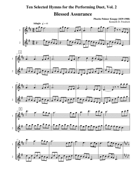 Ten Selected Hymns for the Performing Duet, Vol. 2 - flute and alto flute (arr. Kenneth D. Friedrich)