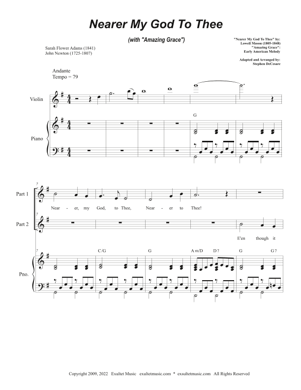 Nearer My God To Thee (with "Amazing Grace") (2-part choir) (arr. Stephen DeCesare)